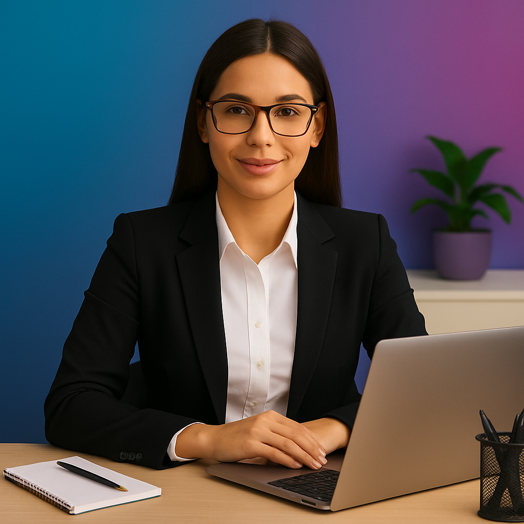 Secretária reduzindo tempo com IA